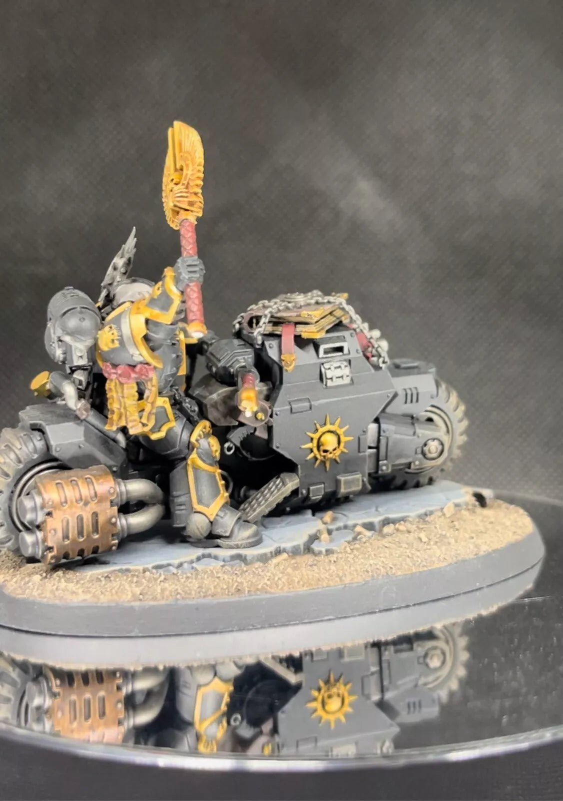 Warhammer 40,000 Space Marine Biker Chaplin Painted (1) Miniature