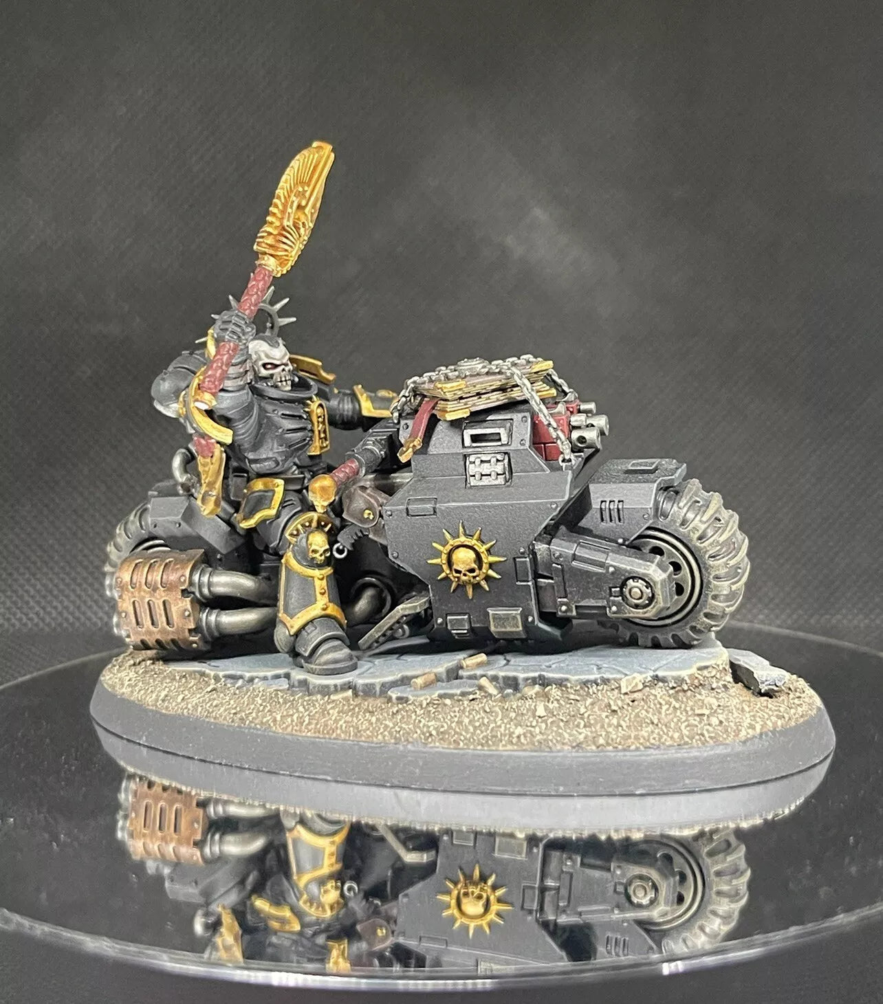 Warhammer 40,000 Space Marine Biker Chaplin Painted (1) Miniature
