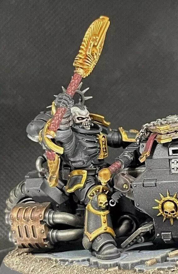 Warhammer 40,000 Space Marine Biker Chaplin Painted (1) Miniature